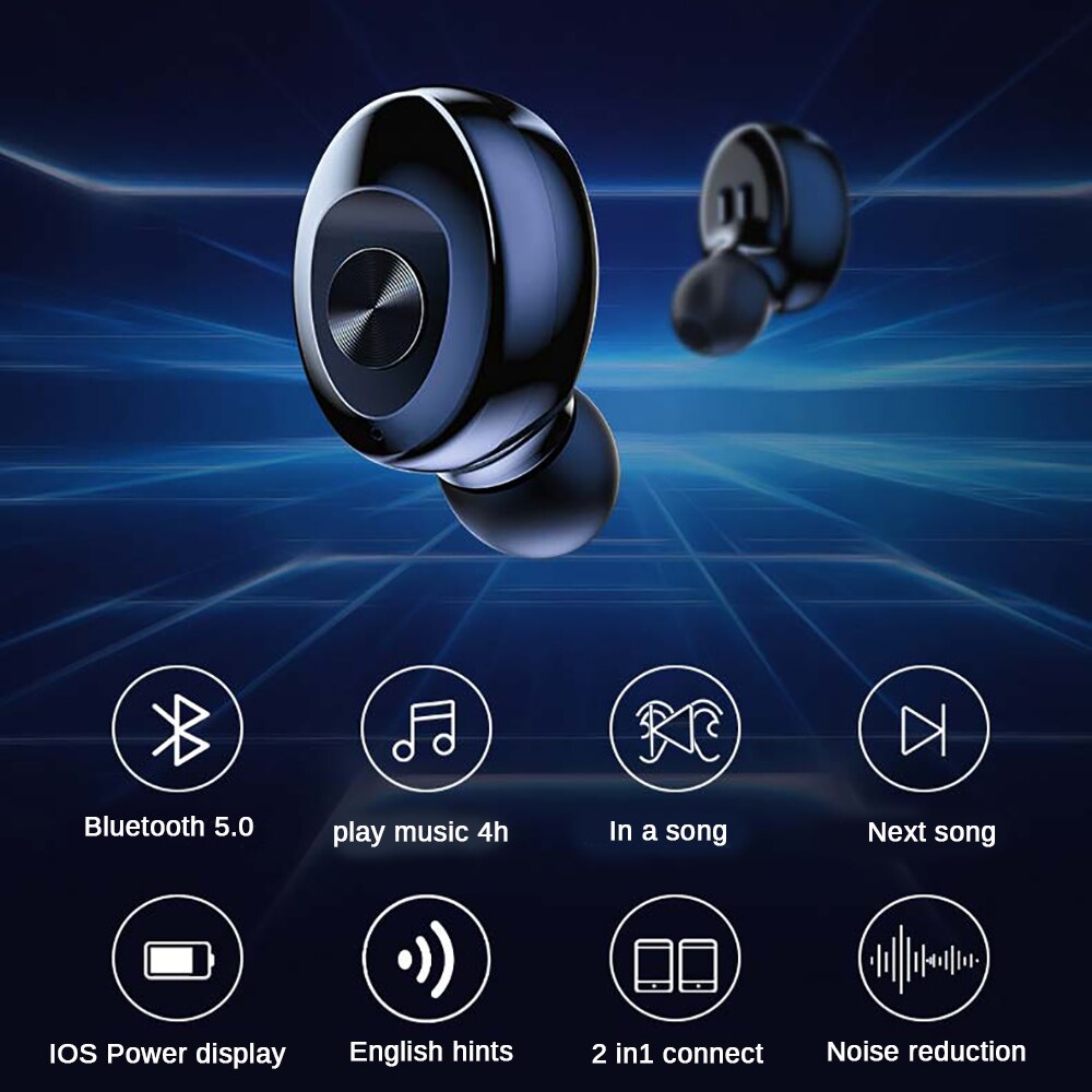 XG12 TWS Bluetooth 5.0 Auricolare Stereo Senza Fili Earbus HIFI Suono Sport Auricolari Vivavoce Gaming Headset con Il Mic per il Telefono