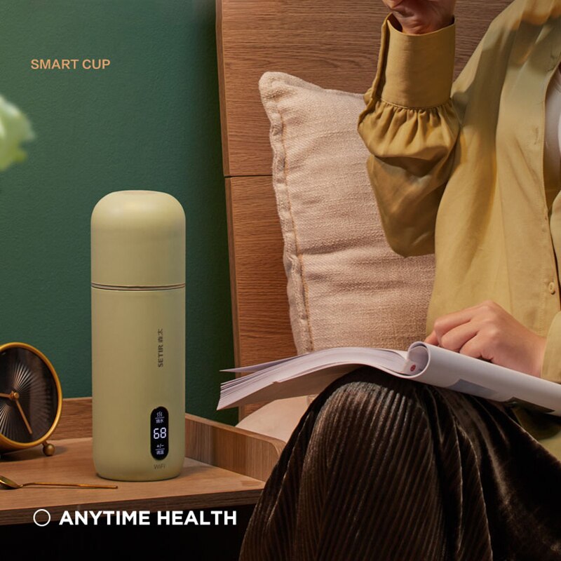 220V przenośne elektryczne czajnik podgrzewany kubek 350ML regulacja temperatury butelki wody inteligentny czajnik wodny kubek termiczny o niskiej mocy
