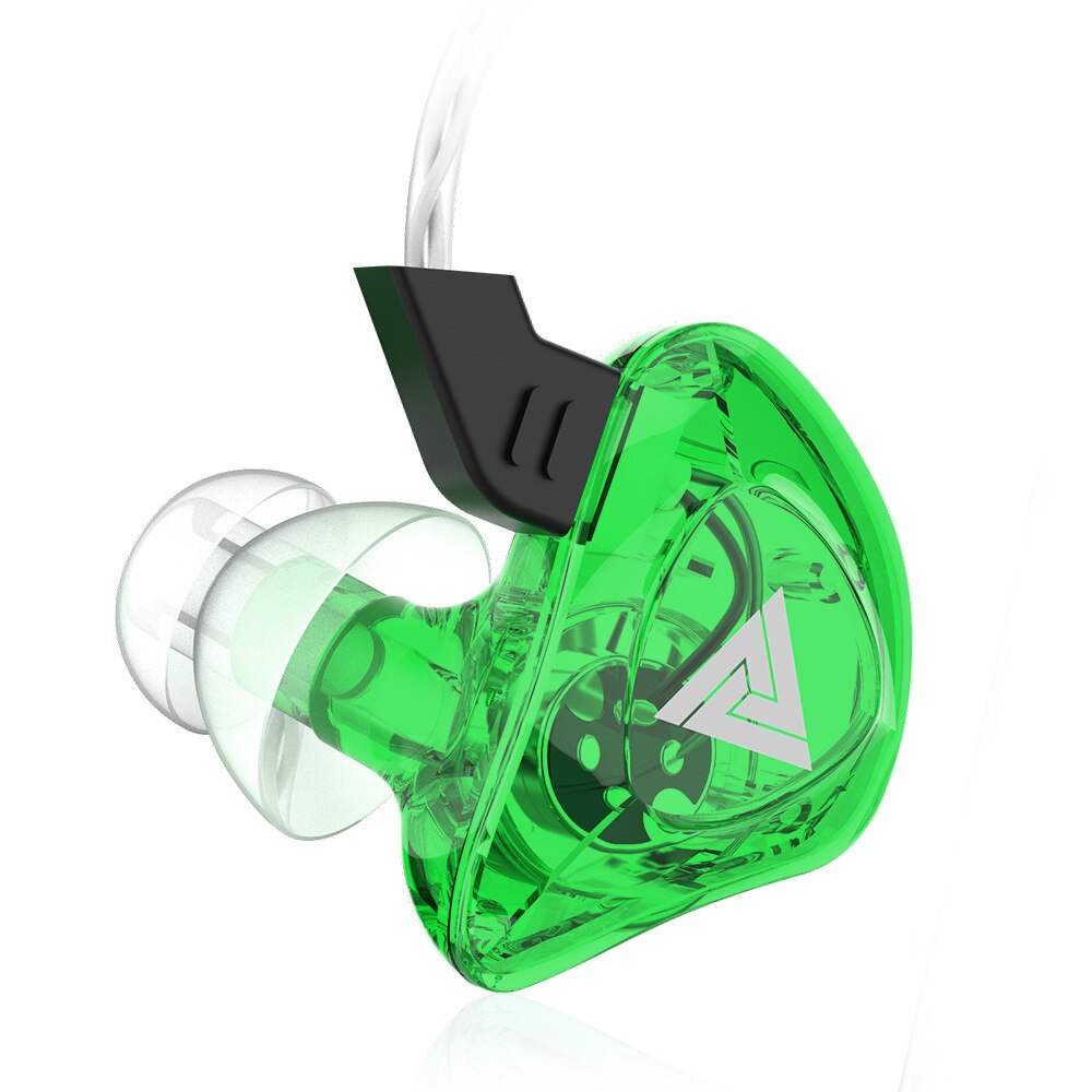 QKZ CK5 Wired Earphone Stereo Race Sports In-ear Heavy Bass Headset Transparent Mobile Phone Music Earphones with Microphone: AK5 Green