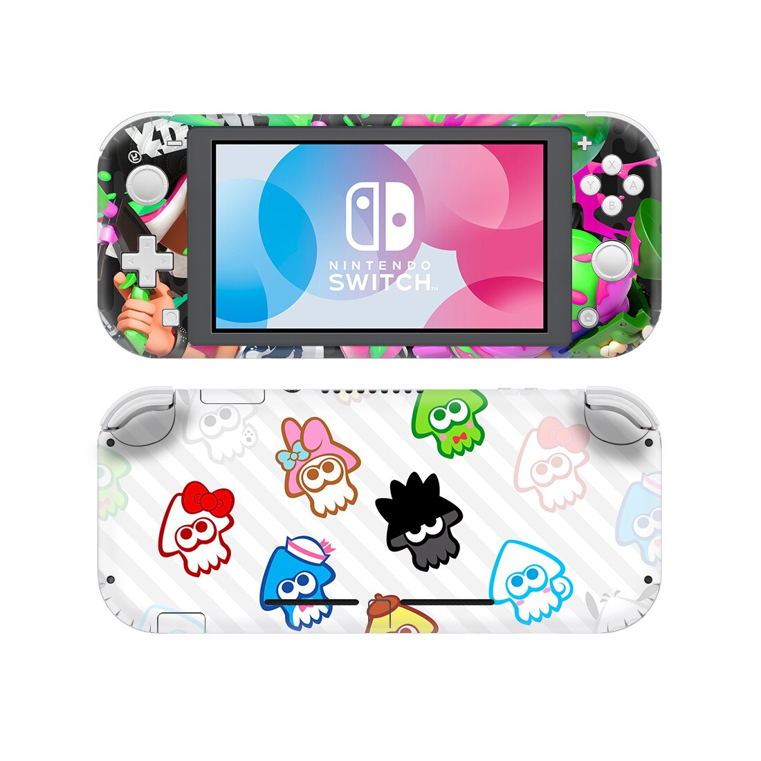 Bonito cielo nube Nintendo interruptor pegatina para Nintendo interruptor Lite Protector piel cubierta de hojas verdes flores de ciruela pegatinas: Gris