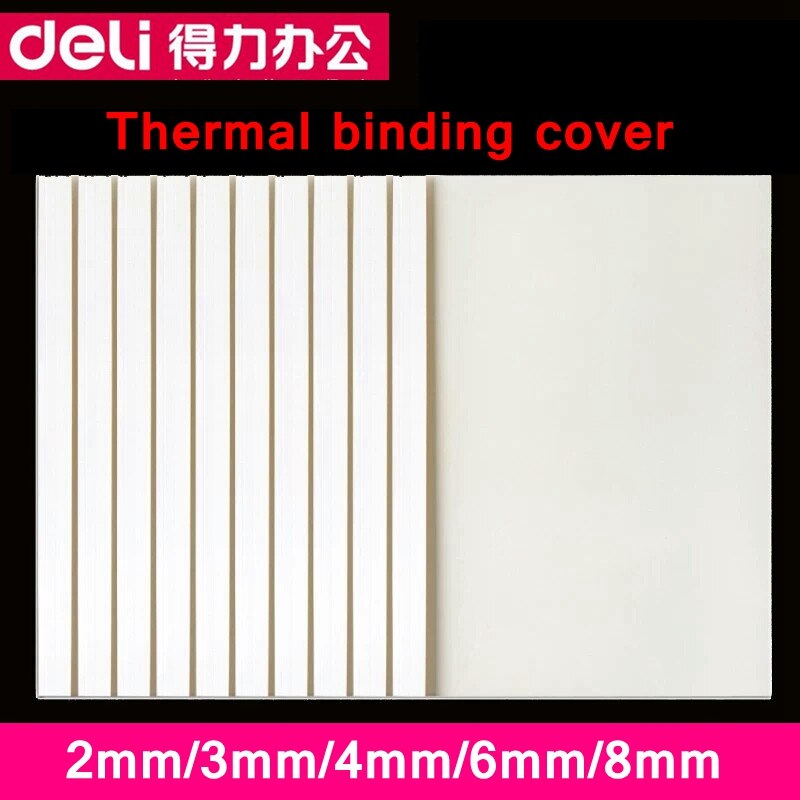 10PCS/LOT Deli 3867 thermal binding cover A4 Glue binding cover 6mm (36-50 pages) thermal binding machine cover