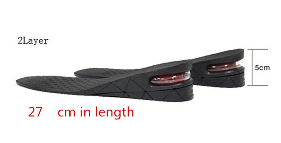 3-9cm höjdökning innersula kudde höjd lyft justerbar skärning sko häl insats högre stöd absorberande fotkudde: Ökade 5 cm