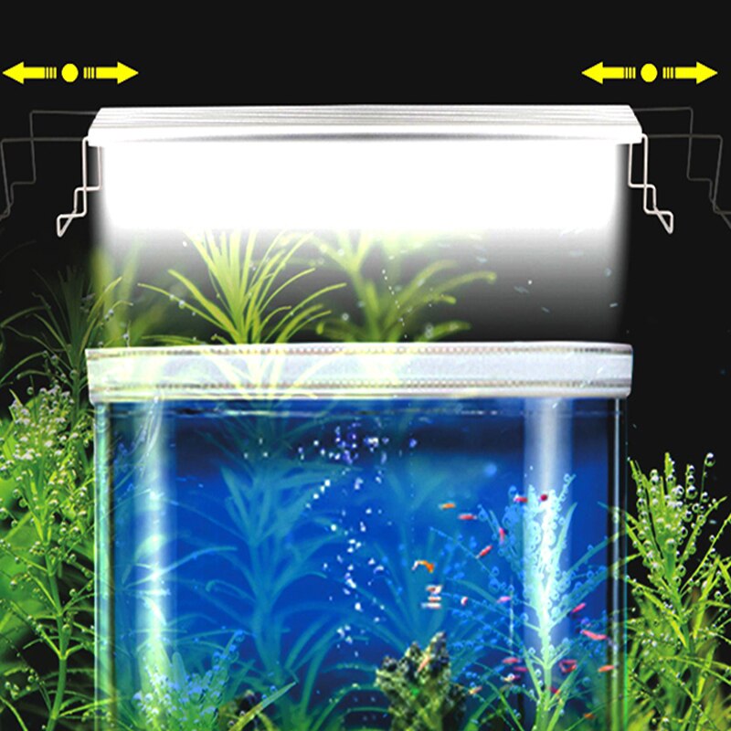 Aquarium LED licht Aluminium legierung Ultra-dünne beleuchtung landschaftsbau licht 18-75CM versenkbare halterung anlage LED licht AC100-240v
