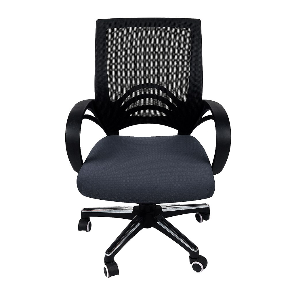 Housse de chaise élastique | Couleur unie, housse extensible pour cuisine bureau, protection de siège, étui pour salle à manger et ordinateur salon: Navyblue / L