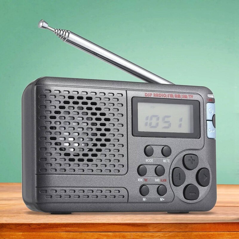 Portable Radio Am/Fm/Sw Pocket Radio with Lcd Screen Multi-Band Digital Stereo Dsp Radio Receiver: Default Title