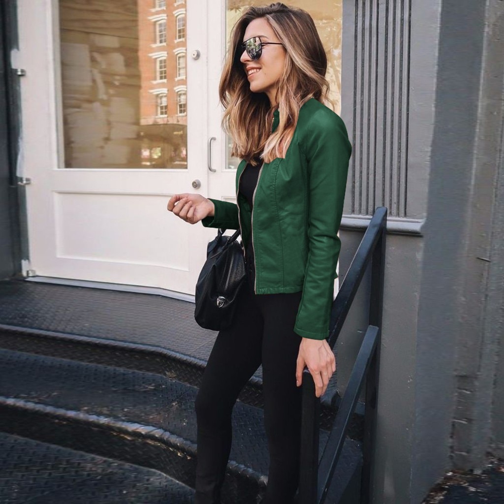 Women Blazer Formal zipper Jacket Women Long Sleeve Open Front Short Cardigan Casual Suit Blazer Coat Top#G40
