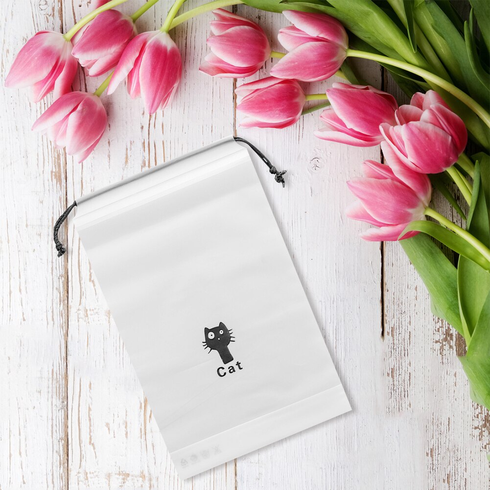 Clear PVC Drawstring Bag Wash Toiletry Pouch Cartoon Storage Organizer Women Cute Travel Beauty Cosmetic Make Up Case