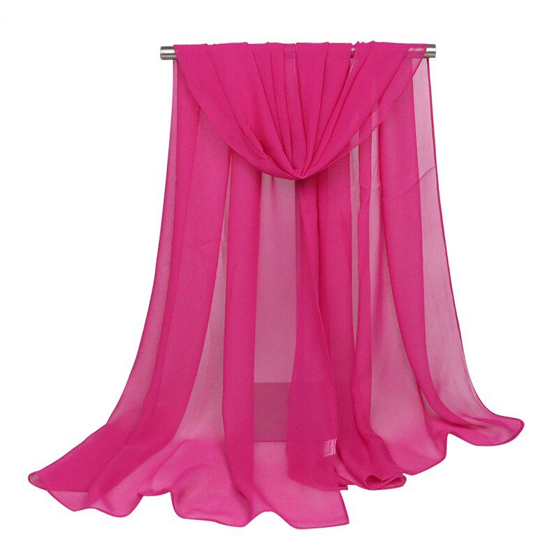 150*90cm solide hvite kvinner vanlig boble chiffon skjerf hijab wrap printe solide sjal strand utendørs store silke skjerf sjal kvinne