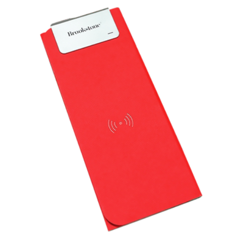 Brookstone folding wireless charging mouse pad, mobile phone holder suitable for mobile phone and mouse, mobile power bank: Red