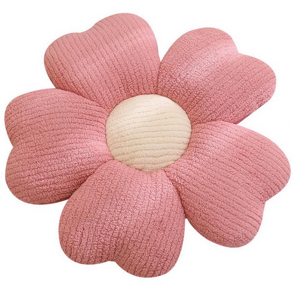 Coussin de fleurs en peluche à 5 pétales, décor de chambre Girly, oreiller tournesol, baie vitrée, réglage de fleurs roses, oreiller de siège de chambre d'enfants: Rose