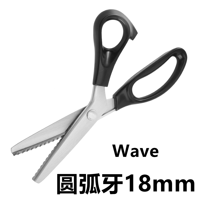Zig Zag-Tijeras de sastre de acero inoxidable, herramienta de costura de cuero y tela, para costura: Wave 18mm