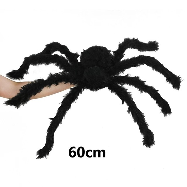 Grand araignée en peluche pour Halloween, accessoires de décoration de fête, grande araignée d'extérieur, chambre de décoration, tour d'une farce, grande araignée: Bleu