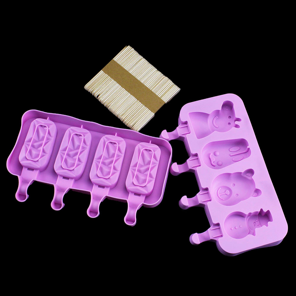 Moldes de silicona para helado DIY, molde para paletas de mano casero, molde para palitos de queso, bandeja de hielo con tapa