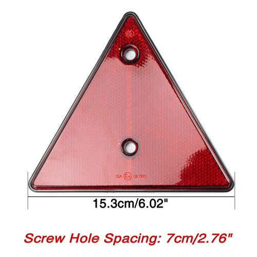 2X Red Rear Reflectors Triangle Reflective for Gate Posts Safety Reflectors Screw Fit for Trailer Motorcycle Caravan Truck Boat