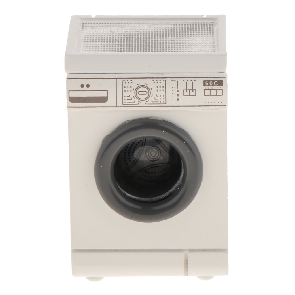 Roller Washing Machine for Dollhouse Miniature Laundry Room Miniature 1/12 Mini Furniture Model of Household Appliances