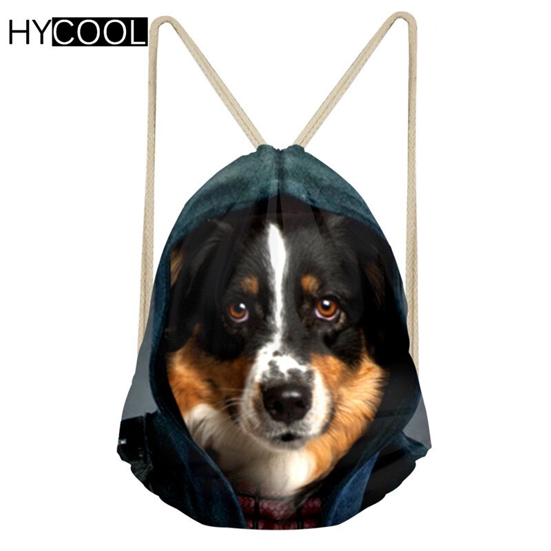 Hycool sporttas met trekkoord, klein, kinderen, jongens, meisjes, voor fietsen, hardlopen, buiten, 3d hondenprint, sporttas, fitnesstas: Cc1103 z 3