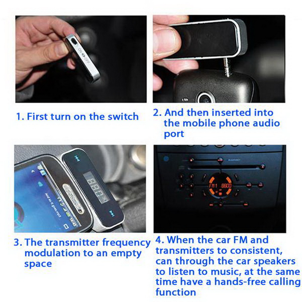 Mini 3.5mm FM Transmitter Wireless LCD Display FM Transmitter Modulator Wireless In-car Music Audio For Mobile Phones Car Kit