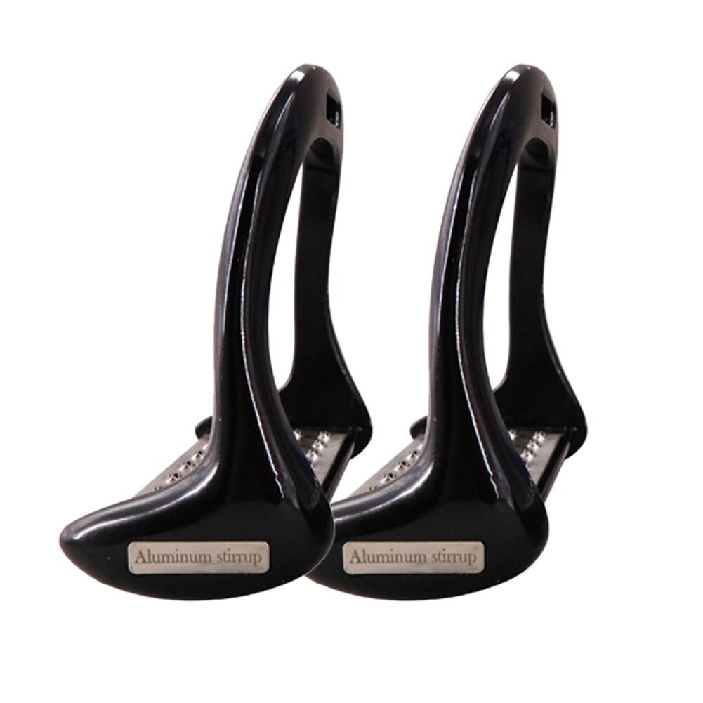 1 Pair Horse Stirrups Outdoor Sports Durable Aluminium Alloy Supplies Saddle Thickened Equestrian Safety Treads Anti Slip Riding: Black
