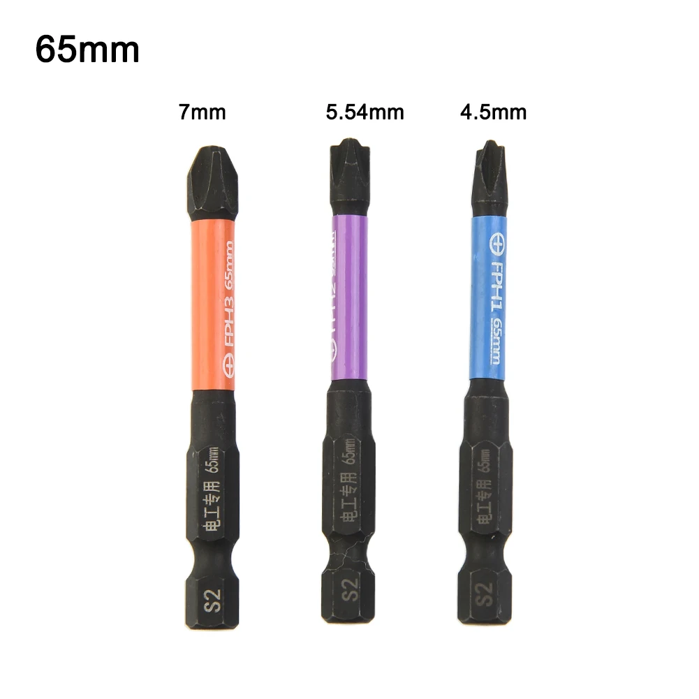 Electrician Special Screwdriver Bits 3pcs Set For Circuit Breaker Magnetic Nut Driver Drill 65mm FPH1 FPH2 FPH3