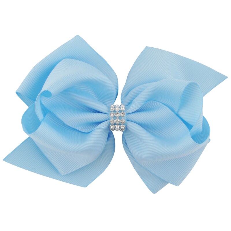 20 kleuren 6 inch meisjes luxe strass strik haarspeldjes kinderen grosgrain lint haarstrik haarspelden hoofddeksels haaraccessoires: Kleur 10