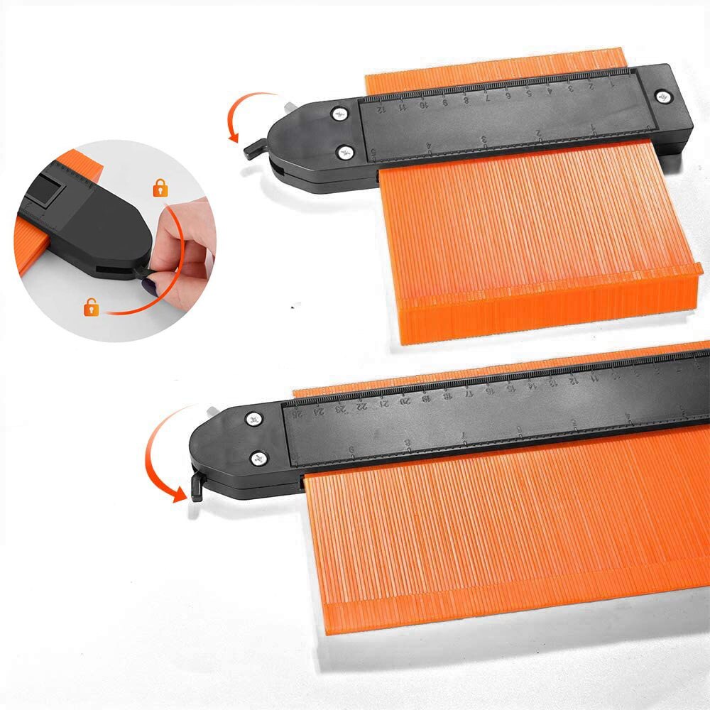 5/10 Inch Contour Gauge with Lock Shape Contour Gauge Duplicator Contour Scale Template Tiling Measuring Ruler Carpenter Tools