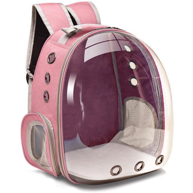 Kat Draagtas Ademend Kat Rugzak Kleine Pet Carrier Bag Outdoor Rugzak Carrier Voor Katten Honden Transparante Ruimte: Upgrade Pink