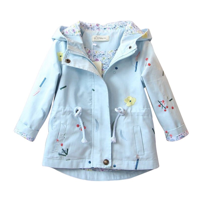 Baby Meisje Kleding En Najaar Windjack Jas Meisje Print Jas Bloem Windbreaker Hooded Jas Meisje Jas