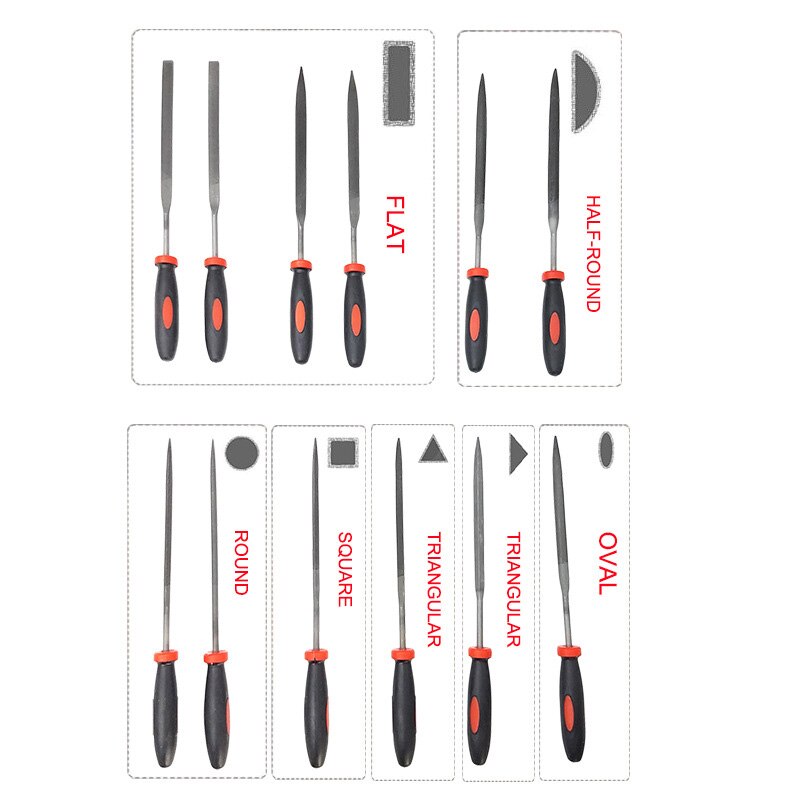 ! 17 Piece Metal File Set Forged Steel Files for Metal and Wood File Applications Includes Round, Half Round, Diamond,