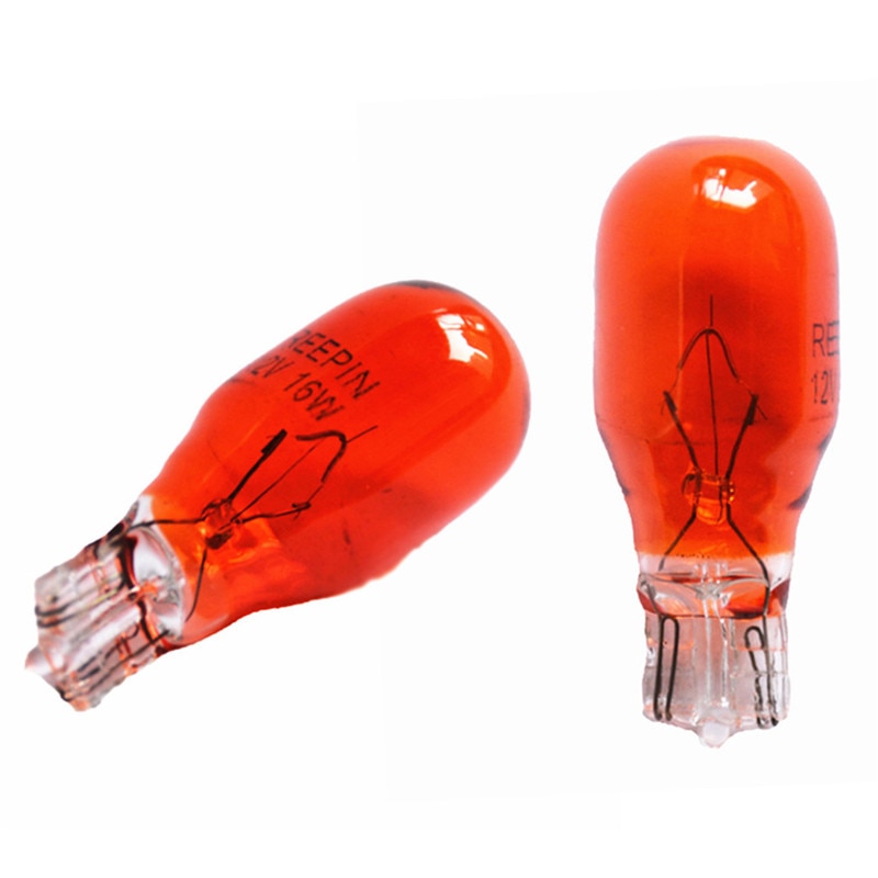 2Pcs Glas T15 W16W Beter View High Power Laag Verbruik Halogeen Lamp Interieur Licht Automotive Wit/Amber Clear 12V