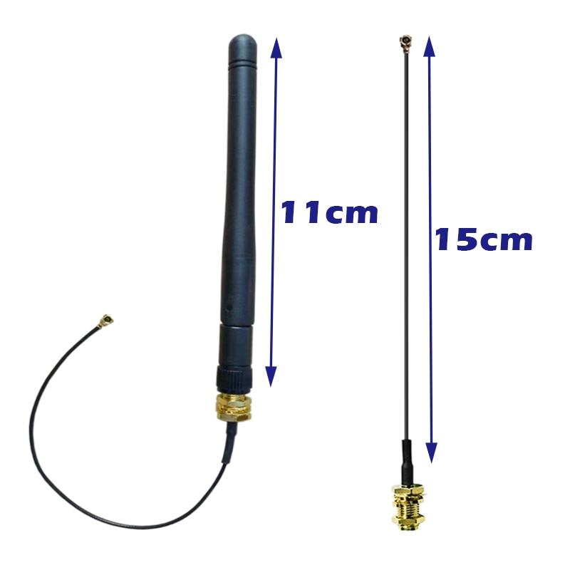 Antena omni-direcional do lorawan de cerxus 433mhz para o módulo do rf, wifi, dente azul, zigbee, 15cm ipx ipex u. fl ao cabo fêmea de sma