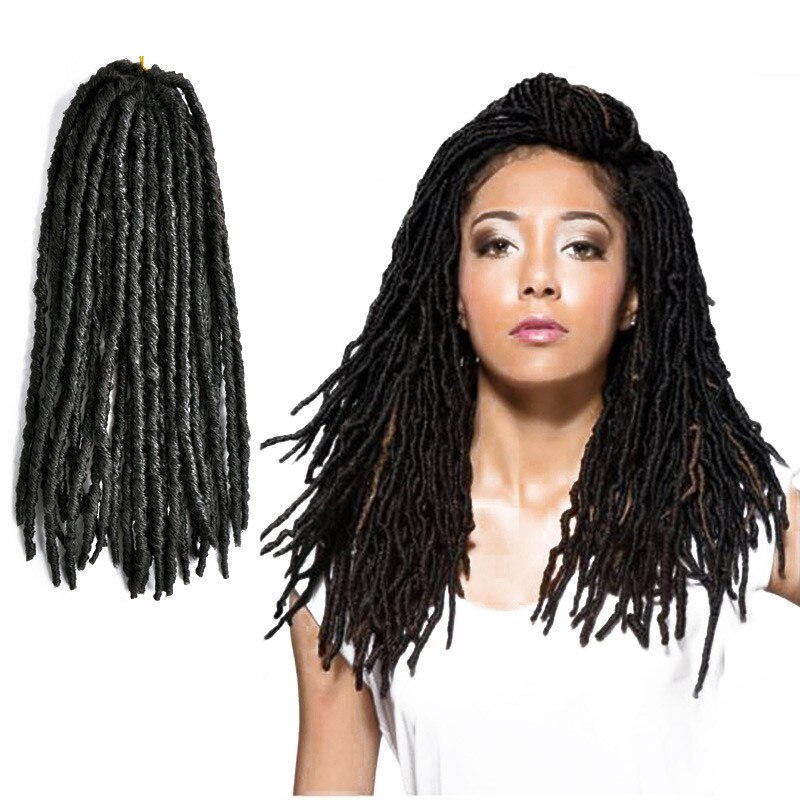 Nu Locs capelli intrecciati all'uncinetto ricci Ombre dea morbida Faux Locs estensione sintetica capelli africani per le donne