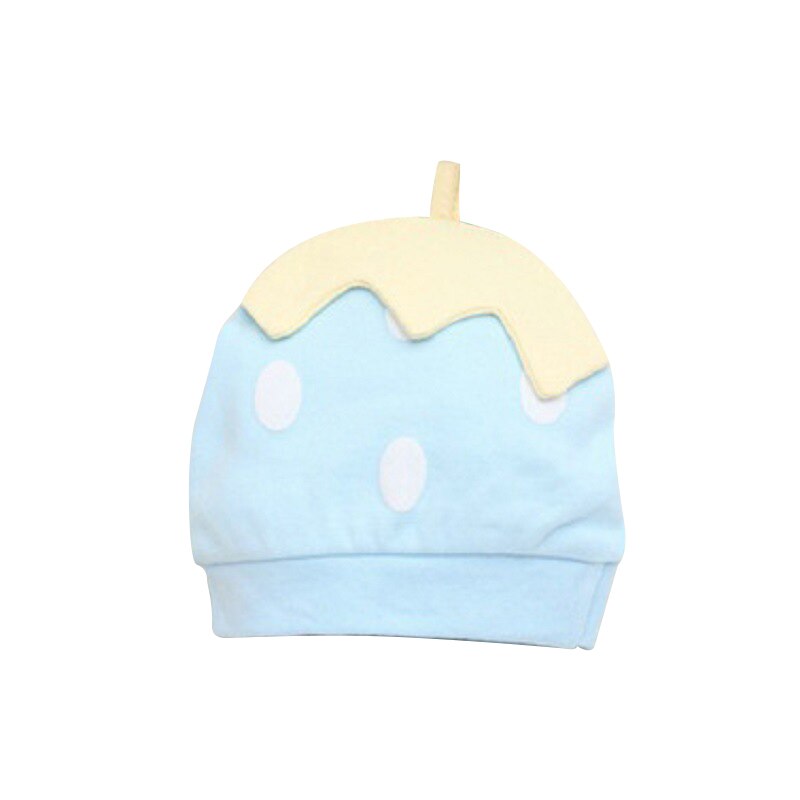 Berretto da notte per neonato in cotone con nodo in cotone berretto da bambino fragola per ragazzi cappello invernale per bambini caldo: blu