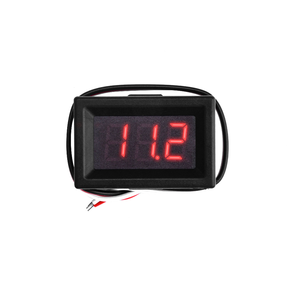 Mini 0.36 pouces DC0-30V 3 bits numérique rouge panneau d'affichage LED compteur de tension voltmètre testeur 3 câbles pour outils de véhicule à moteur de voiture: Or