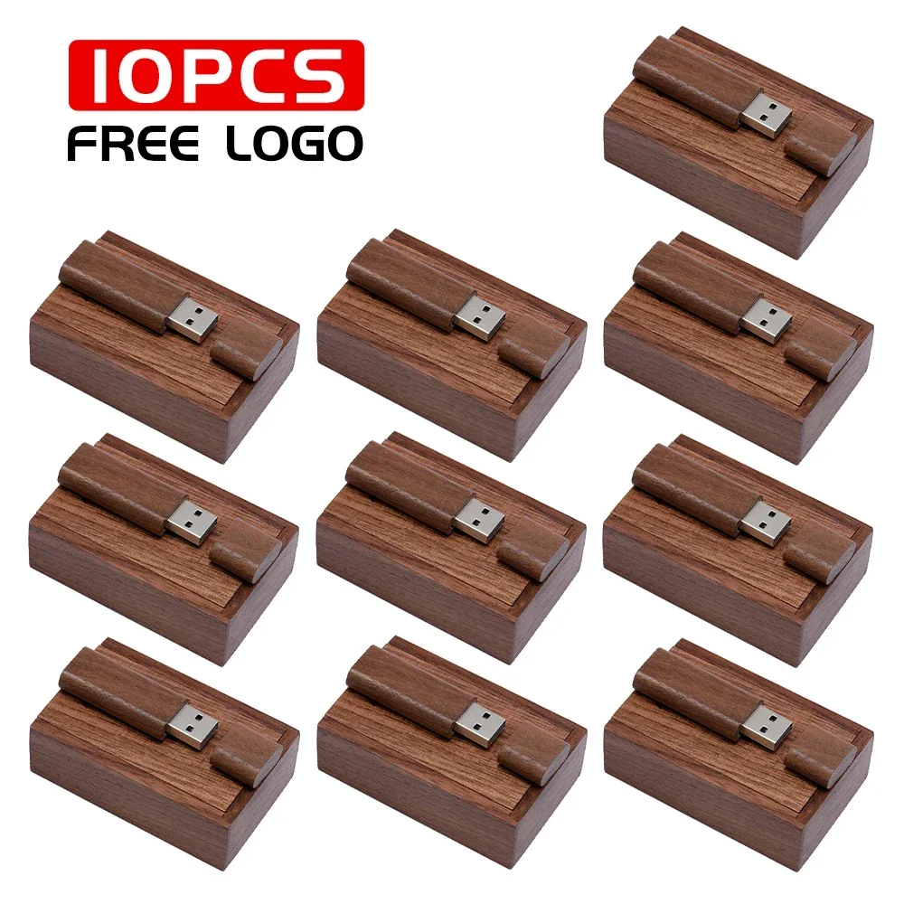 10 TEILE/LOS USB 2.0 Flash Laufwerke 128 GB Holz Pen stick 16 GB 32 GB mit Box Memory stick 16 GB Hochzeitsgeschenk U disk Kostenloses individuelles logo: Silber / 32GB