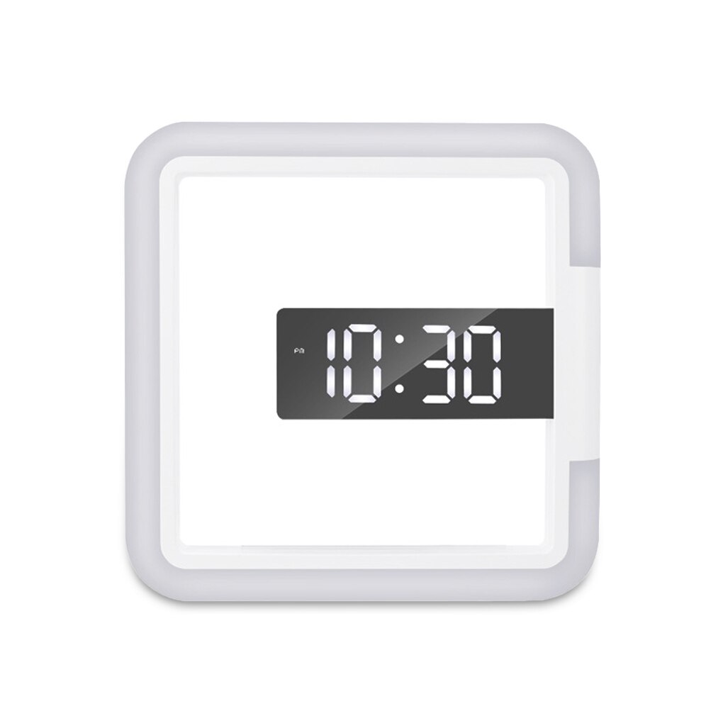 Digital Alarm Clock Self-adhesive Hollow Monitor Night-lights Thermometer Projection Clocks Home Decor for Bedroom Living Room