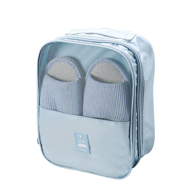 Travel accessories Double Layer Shoes Bags packing cubes Suitcase travel bag organizer Portable Storage duffle bag sac de voyage: Korea Blue