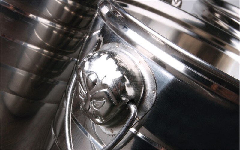 3L 5L 7L Stainless Steel Bar Ice Bucket Two Handles Champagne Bucket Wine Bucket Spit Wine Barrel Container Ktv Club Supplies