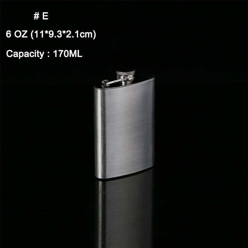 Portable Stainless Steel Hip Flask Pocket Wine Bottle Travel Whiskey Alcohol Wine Bottle Hip Flask Mini Bottle: 6OZ