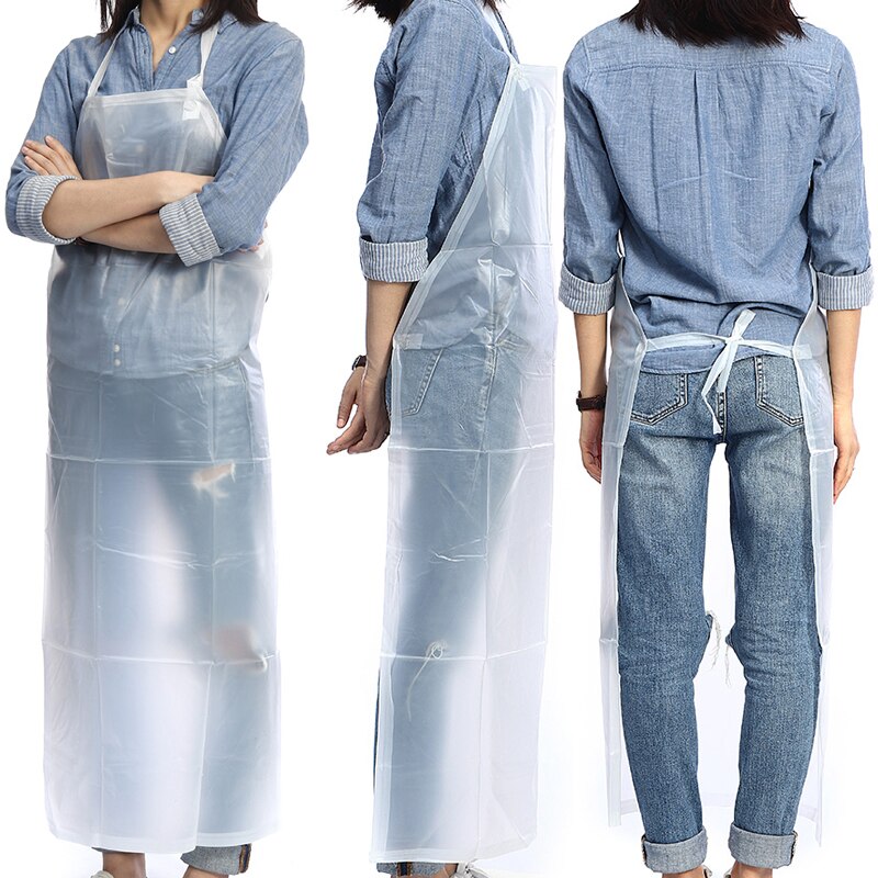 110X65cm PVC Chef apron Transparent waterproof apron oil-proof plastic apron oil and acid and alkali protection Kitchen Apron