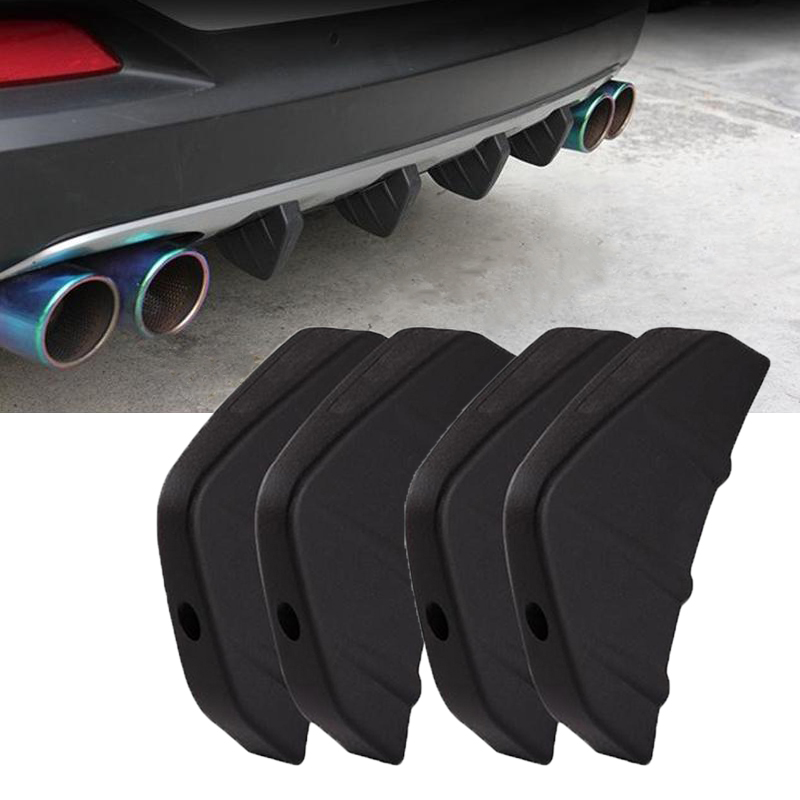 Difusor de labio de parachoques trasero Universal para coche, alerón estilo aleta de tiburón, accesorios de estilismo para coche, 4 Uds.