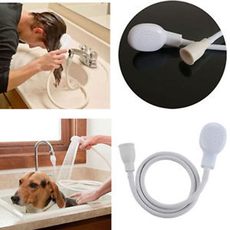 Decorative Hair Dog Pet Shower Sprayer Hose Bathtub Sink Faucet Attachment Washing Indoors