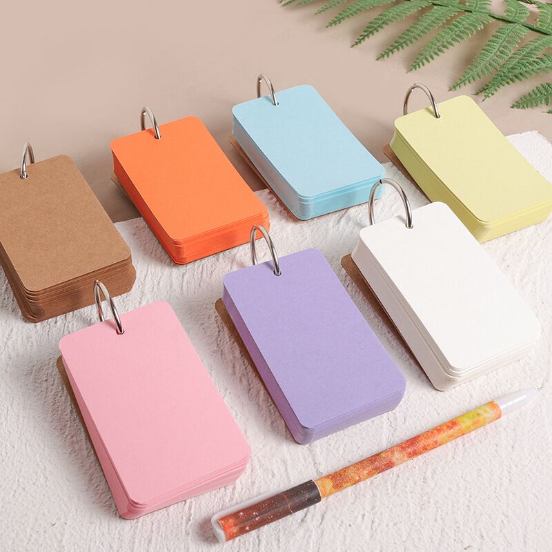 Minkys 50 Vellen Coil Verdikte Gekleurde Blanco Woordenschat Woord Kaart Geheugen Studie Notepad Graffiti Card Memo Pad Briefpapier