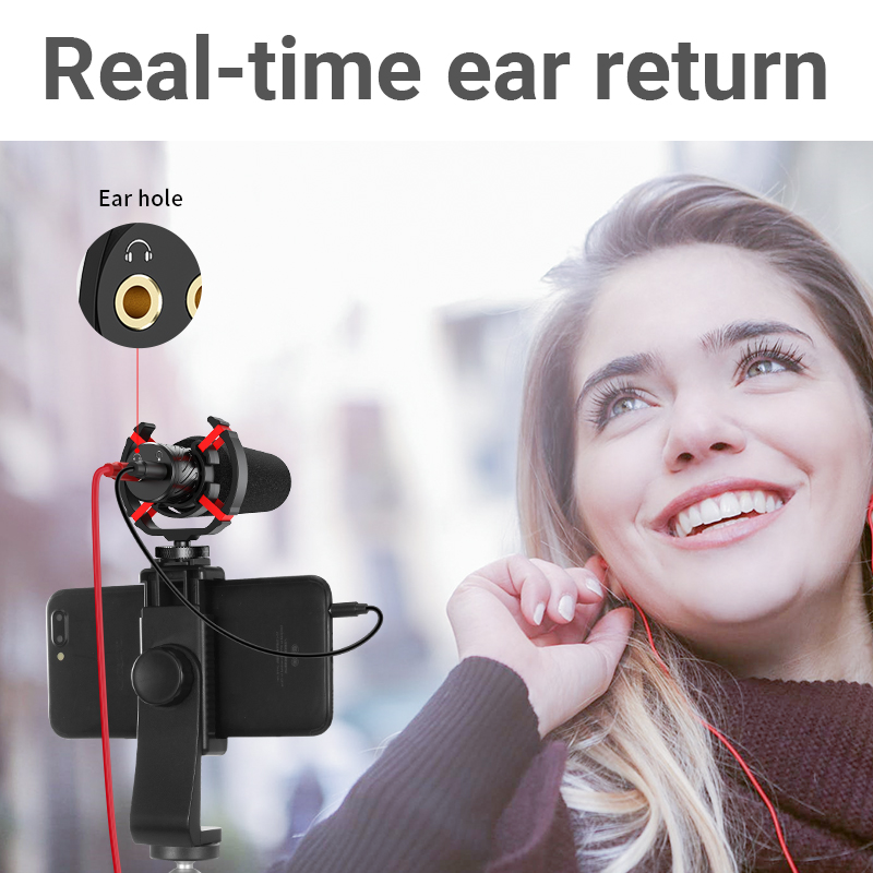 Mamen videoaufnahmemikrofon, keine batterie erforderlich, nierencharakteristik, für dslr-kameras, smartphones, vlogs, interviews und aufnahmen