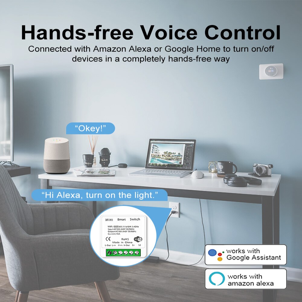 Tuya Mini Wifi Schalter Für Smart Home 16A 2-weg APP Fernbedienung Timing Und Stimme Arbeit Mit Yandex alice Alexa, google Hause