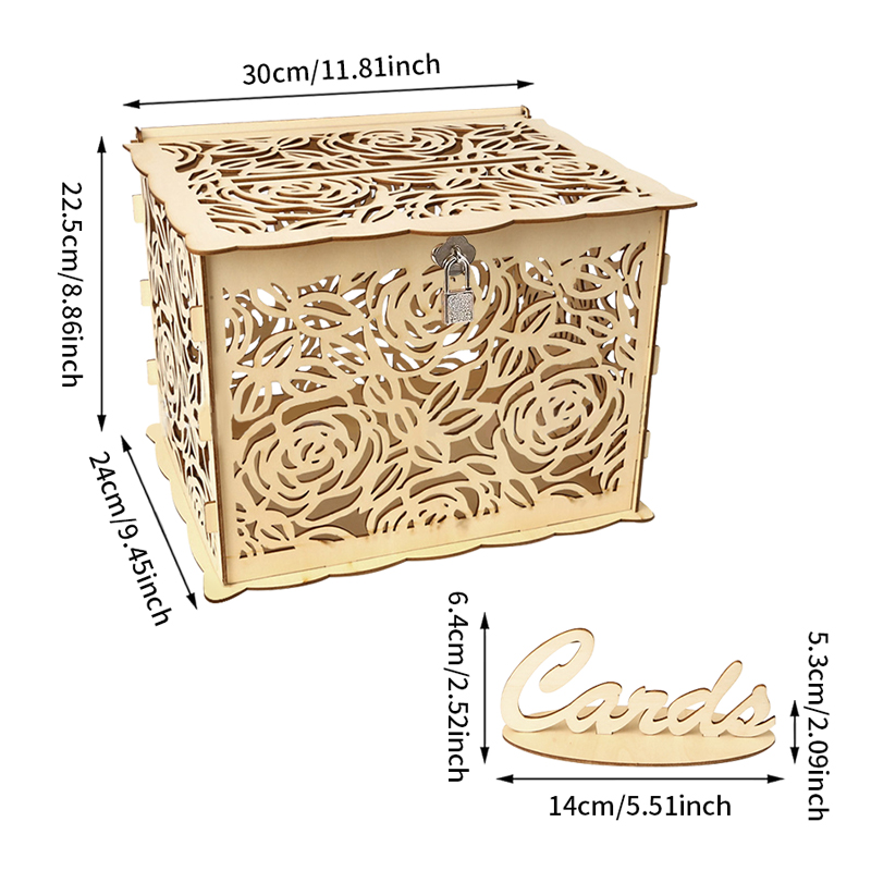 DIY Land Hochzeit Karte Kasten Holz Geld Große Kasten Mit Schloss Mariage Einladung Karte Kasten Hochzeit Dekoration Lieferungen: Ursprünglich Titel
