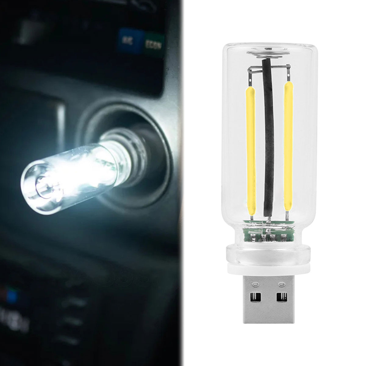 USB Nachtlicht Touch Dimmen LED Glühlampe Glühlampe Auto Innenbeleuchtung Atmosphäre Lampe für Party Zimmer Auto: 3000 Karat Goldene