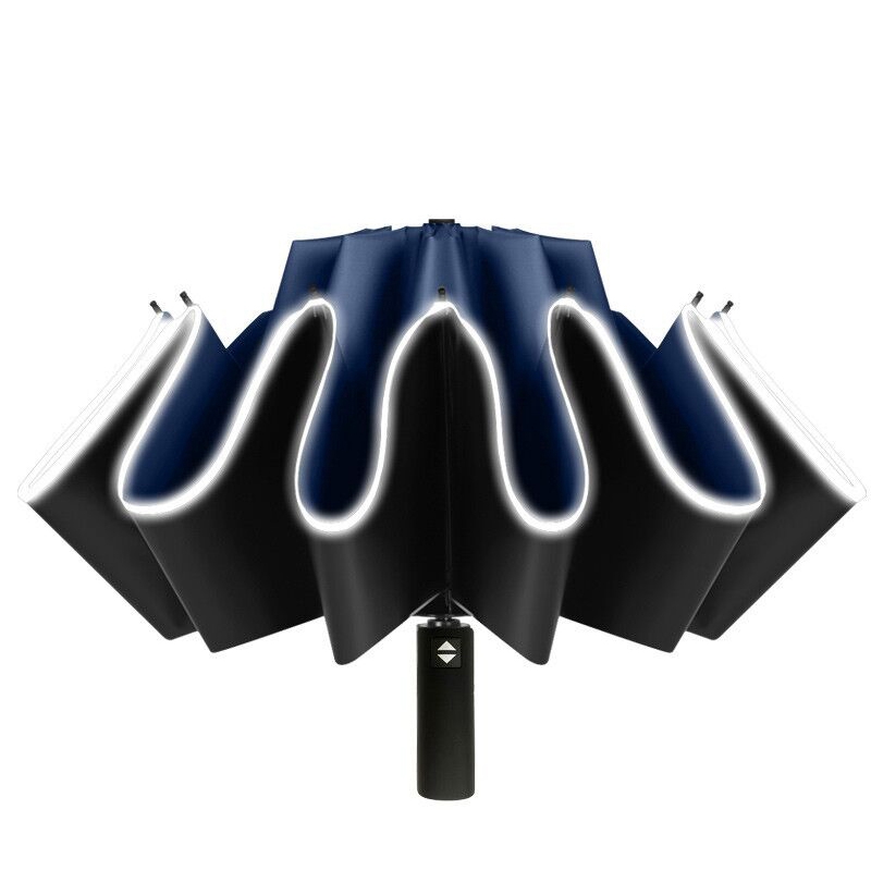 Automatic Umbrella With Light LED Windproof Umbrella Folding Umbrellas 12K Men Women UV Parasol: Light Green