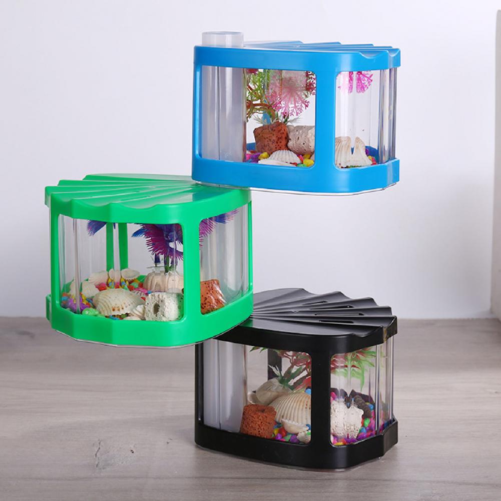 Exquisite Workmanship Small Betta Fish Tank Falling-proof Small Fish Tank Acid Proof Fish Breedi​ng Mini Aquarium Tank