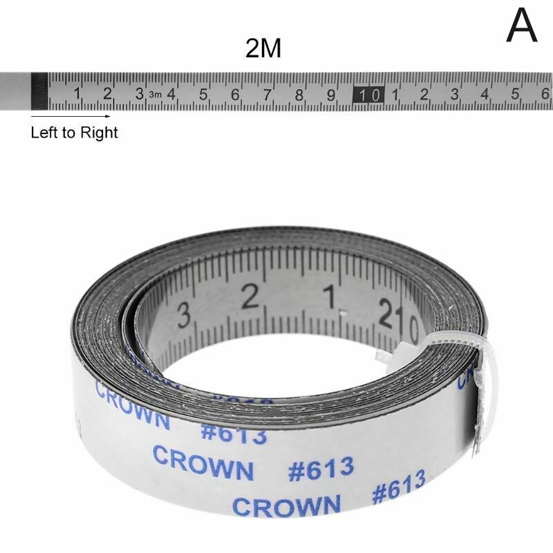 Stainless Steel Miter Track Tape Measure Self Adhesive Metric Scale Ruler CLH@8: A 2M