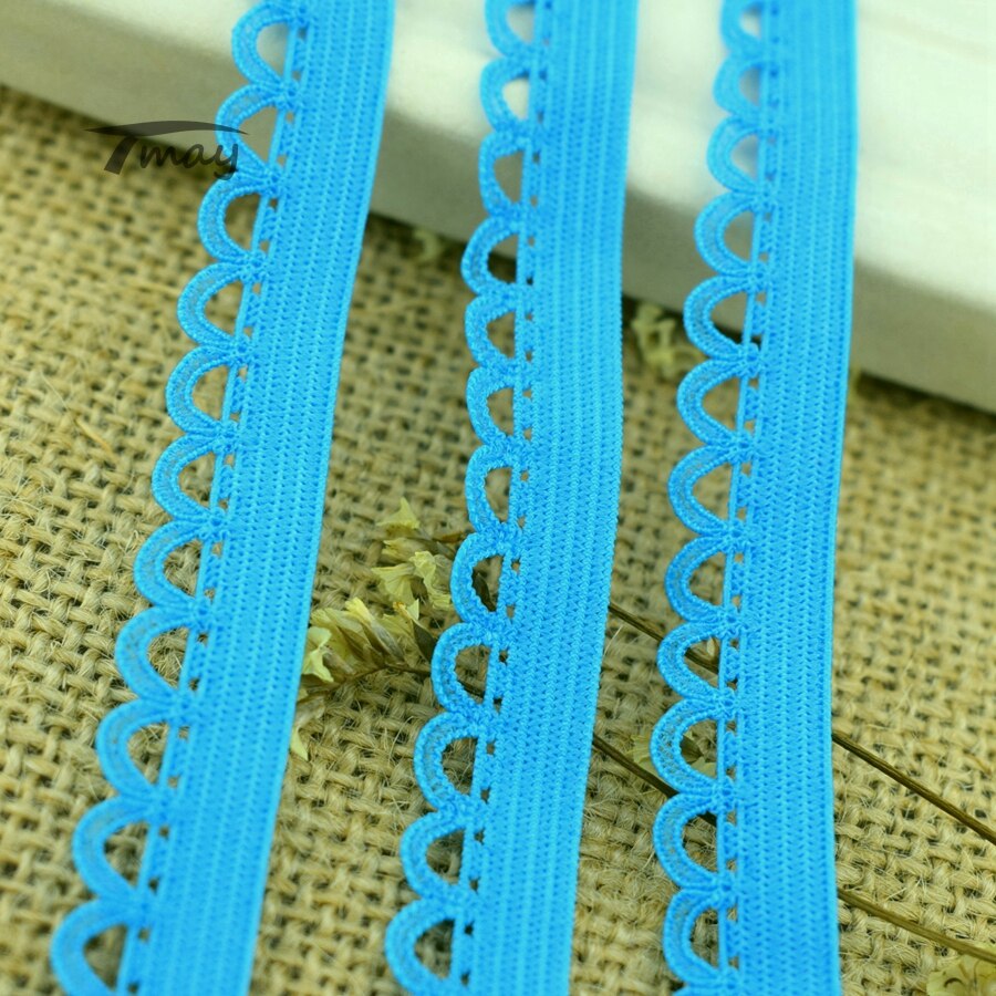 #213 blauwe kanten elastische banden 8 meter/lot versieren babykleding rokken ondergoed zachte tailleband haar elastieken broeken band